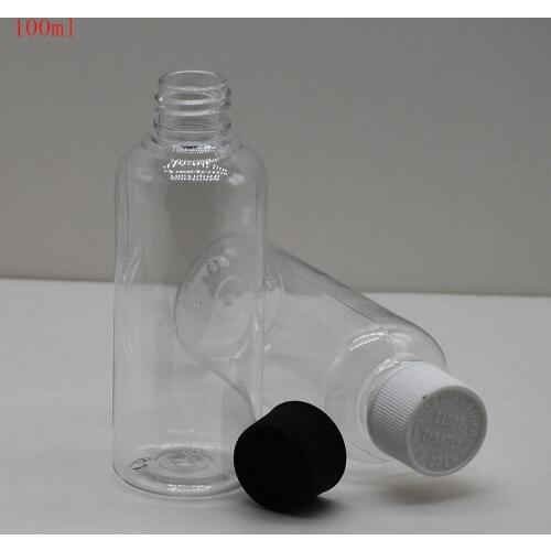 100ML PET clear Bottle,Leakless Empty Liquid Package,Factory Price Plastic Bottle with Safty Sealing cap,Travel use Refillable
