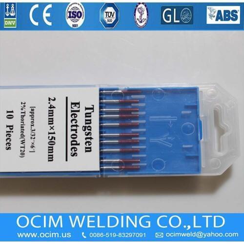 Red Thoriated 2% Tungsten Electrode WT20 2.4*150mm