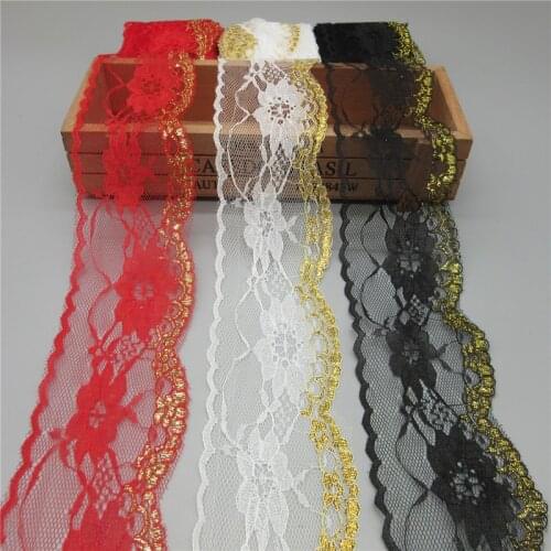 5yards/Lot Lace Ribbon White Black Embroidered Lace Trim African Lace Fabric Material Trimmings for Sewing Accessories Clothing