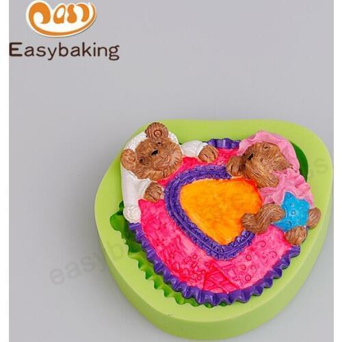 DIY Cookware Sugarcraft Teddy Bear Cake Silicone Soap Molds Fashion Design Chocolate Party