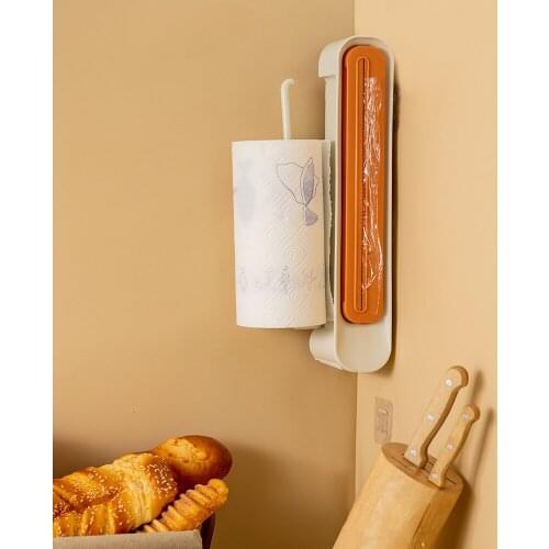 Kitchen Tissue Storage Holder 3 Color PP Useful Cling Film Cutter Creative Multifunction Cling Film