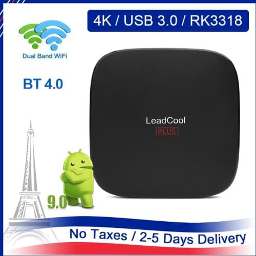 Iptv box Leadcool Plus QHDTV Android 9.0 Tv Box 4G 64G Media Player RK3318 Quad Core Smart ip tv Set Top Box ship from france