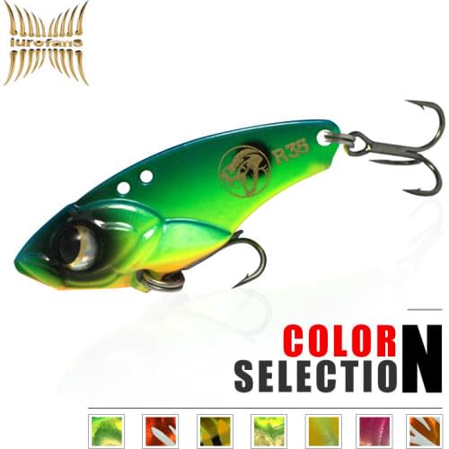 LUREFANS R VIB 5g 7.5g 10g13.5g 3D EyesMetal Vib Blade Lure Sinking Vibration Baits Artificial Vibe for Bass Pike Perch Fishing