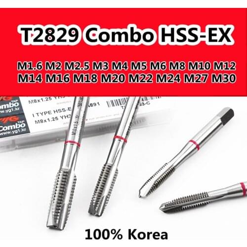 M1.6 M2 M2.5 M3 M4 M5 M6 M8 M10 M12 M14 M16 M18 M20 M22 M24 M27 M30 100% Korea YG-1 T2829 Combo HSS-EX Apex Tap Free shipping
