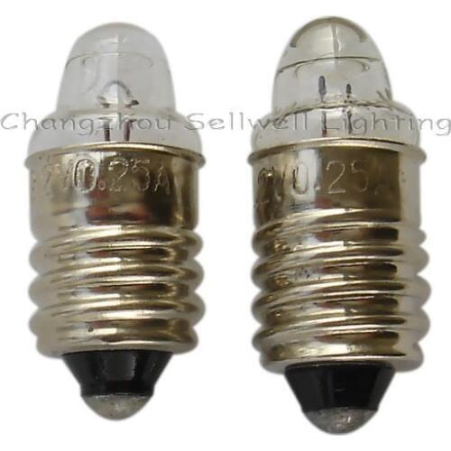 Miniature Lamp Bulbs Lighting E10x22 2.2v 0.25a 10 Pcs A033