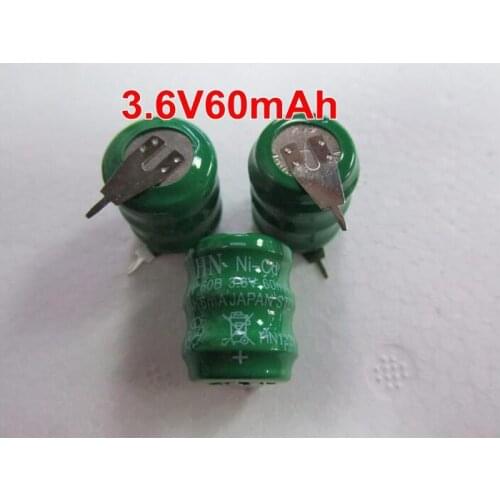 MasterFire 50PCS/LOT New 3.6V 60mAh Ni-CD nickel cadmium battery data backup battery memory cell PLC industrial batteries