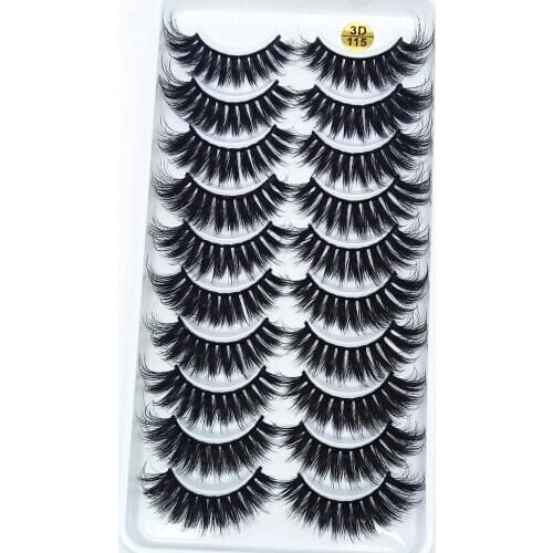 2019 NEW 10 pairs 100% Real Mink Eyelashes 3D Natural False Eyelashes 3d Mink Lashes Soft Eyelash Extension Makeup Kit Cilios