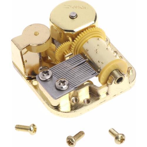 New 18 Notes DIY Mechanical Musical Box Golden Movement+Screws +Castle In The Sky Key Gift Home Decor Good Quality C42