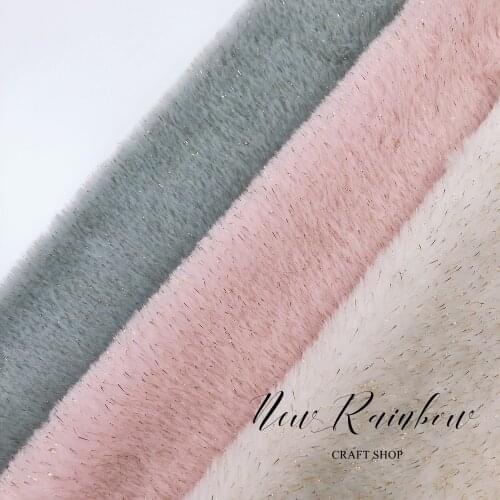 New Rainbow 22x30cm 3colors Gorgeous Sparkle Rabbit Faux Fur Fabric In A4 Sheet for Bows, Toys,Handmade Craft Projects