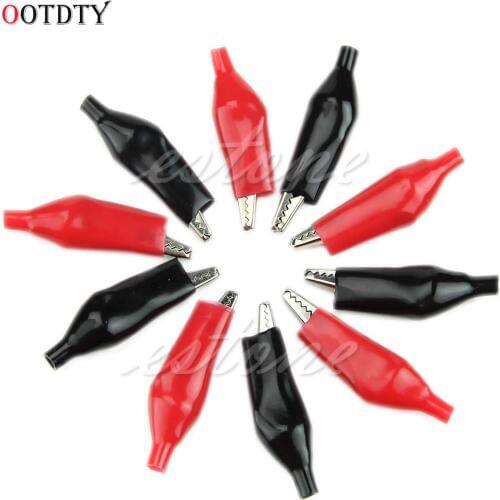 OOTDTY 10Pcs 28mm Alligator Leads Crocodile Test Clip for Electrical Jumper Wire Cable