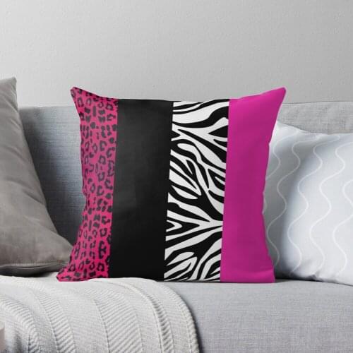 Pillowslip Leopard Print - Red And Pink Throw Pillow 100% Cotton Decor Pillow Case Home Cushion Cover 45*45cm