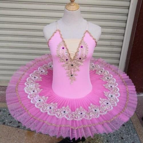 Professional Ballet Tutu Swan Lake Pink Dance Costume Pancake Girls Classical Ballet Tutu Leotard Ballet Dress For Kids