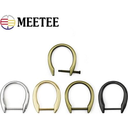 Meetee 5/10Pcs ID22mm Metal Detachable Screw D Ring Buckle U-shaped Rings Bag Strap Connection Hook Clasp DIY Hardware Accessory