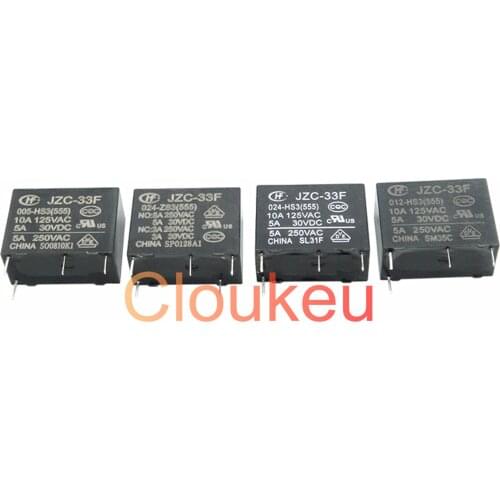 Relay HF33F JZC-33F-005 012 024 -HS3 ZS3 HSL3 5V 12V 24V 5A 4pin 5pin