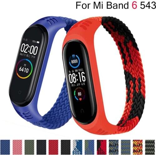Bracelet for Mi band 6 5 Strap Nylon Braided Solo Loop pulseira bracelet Miband4 Miband5 Wristband for xiaomi Mi band 4 3 strap