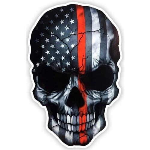 S50482 Various Sizes Personality PVC Decal Skeleton American Flag V2 Waterproof Car Sticker on Motorcycle Laptop Decorative