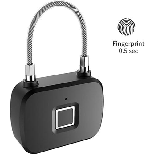 2021 New Keyless USB Charging Fingerprint Lock Smart Padlock door lock 0.5sec Unlock Portable Anti-theft Fingerprint Padlock