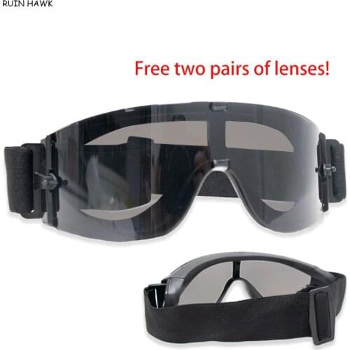 Outdoor Mountaineering Skiing Fishing Riding Desert Windbreak Sunglasses Tactical Shooting Military Goggles