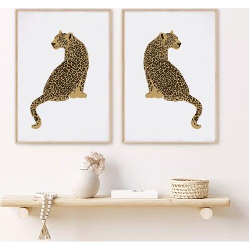 Modern Animal Leopard Painting Poster Boho Style Home Decoration Canvas Jungle Wall Art Pictures For Living Room Minimalist Nord