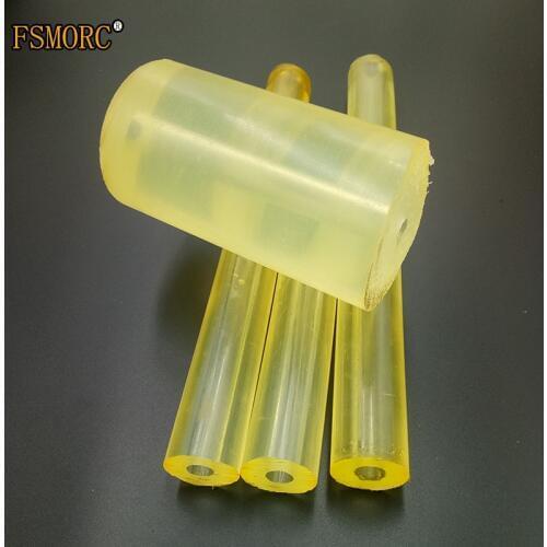 Yellow polyurethane hollow rod Construction Machinery PU plastic bar With inner hole Aperture 8 10 12mm /diameter 18~120mm