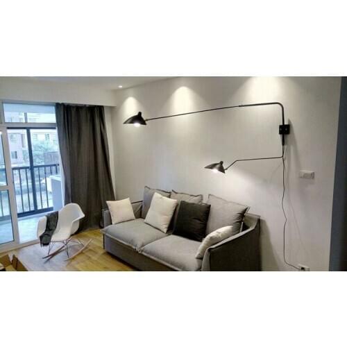 Lighting 2-Arm Rotating Sconce Wall Lamp Modern Wall Light Lamp (Black or White Color )Free shipping