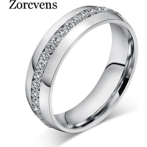 Modyle 2020 New Fashion Crystal Rings for Women Gold Color Color Stainless Steel Jewerly Gifts