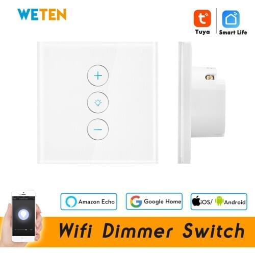 EU UK Tuya Smart Wifi Wall Touch Light Dimmer Switch 220V 110V Smart Life APP Remote Control Work with Alexa Google Home