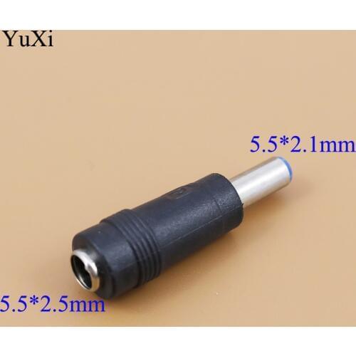 YuXi 1pcs/lot 5.5 2.5 mm DC Power 5.5 x 2.5mm Female Plug to 5.5 2.1 mm DC 5.5 x 2.1mm Male Jack Adapter Connector