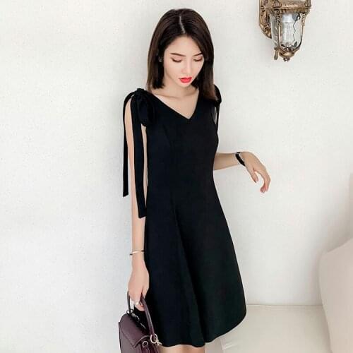 Summer New High waist Sleeveless Women V Neck dress Women Sexy Temperament mini dress Fashion party dresses women evening 2020