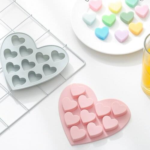 10 Small Love Silicone Handmade Soap Cake Mold DIY Chocolate Biscuit Mold Baking Mold Ice Tray Mold Ice Maker Silicon Moulds