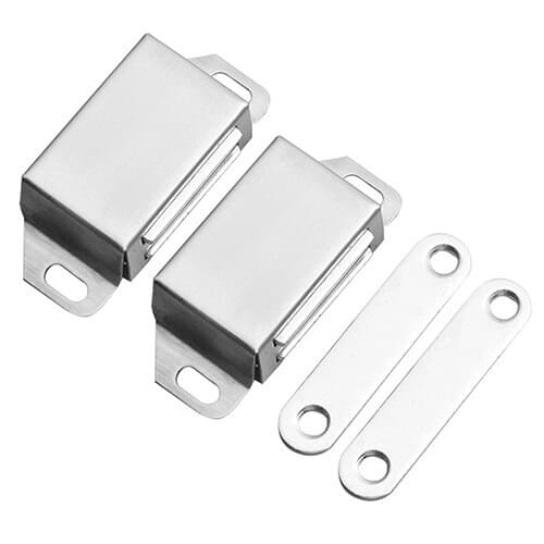 2pcs Stainless Steel Magnetic Door Catch Latch Door Stop Kitchen Damper Buffer Cabinet Catches For Cupboard Wardrobe Hardware