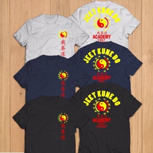 2019 Fashion 100% Cotton Slim Fit Top NEW Jeet Kune Do Academy Bruce Lee Martial Arts Kung Fu Wing Chun T-SHIRT S-3XL