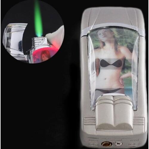 2021 Sexy Beauty Sticker Windproof Lighter Personality Creative Torch Butane Lighter Cigarette Lighter Cigar Inflatable Fun Toys