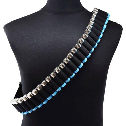 27 Rounds Tactical Shell Bandolier Belt Cross Chest Stap Lambo Gauge Ammo Holder Gun Bullet Belt Pouch Cartridge for Hunting