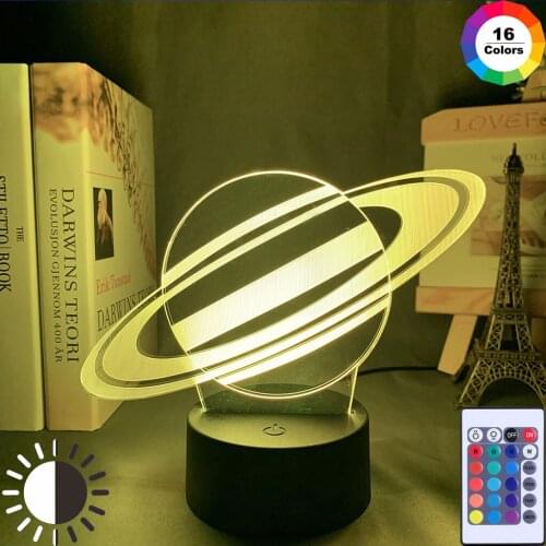 Planet 3D LED Night Light Moon Luminaria Lampara Table Desk Lamp RGB Creative Lighting Decoration Light Bedroom Light Home Decor
