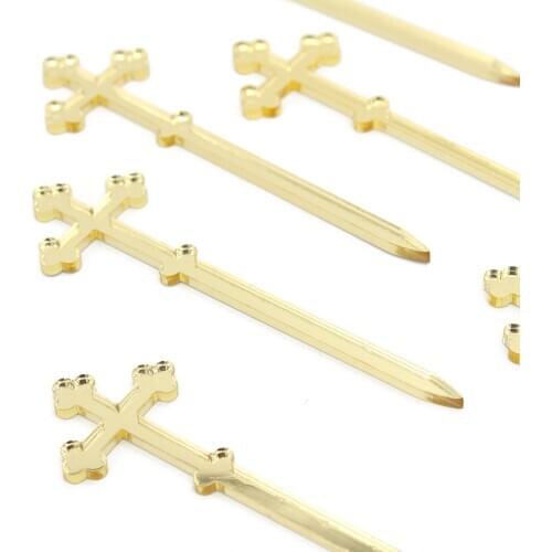 6 * Personalized Holy Cross Gold Mirror Acrylic Cup-shaped Birthday Cake Decoration and Baptism and Baptism Selection