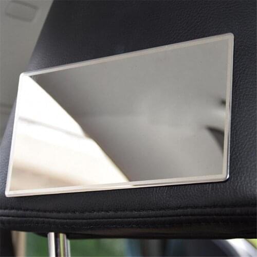 Car Cosmetic Mirror Stainless Steel Portable Sun-Shading Makeup Mirror Practical Car Interior 110x65mm For Car Decoration