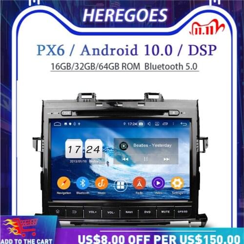 PX6 DSP IPS Android 10.0 4G RAM + 64GB ROM Car DVD Player Wifi Bluetooth 5.0 RDS radio GPS map For Toyota Alphard 2007-2012 2013