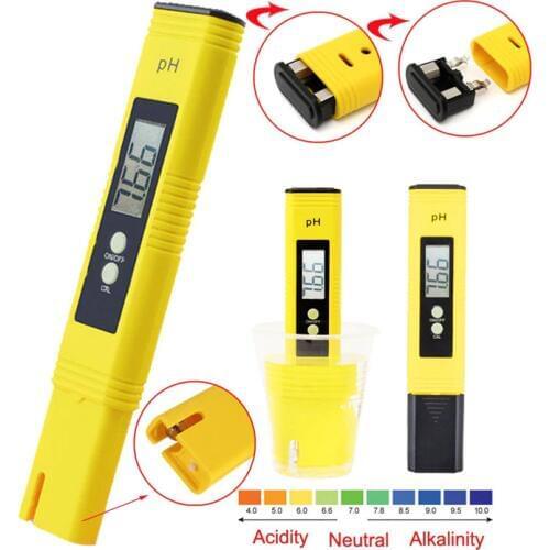 Car water tool Protable Digital PH Meter Tester Metre Aquarium Pool Water Wine Urine LCD Monitor Phmetro PH Water tester 0-14ph