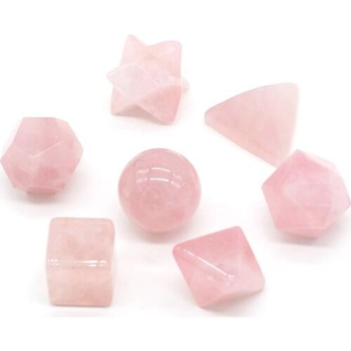 Natural Crystal Stone Beads Ornaments Multi Style Rose Quartzs Stone Pendant Charms Accessories No Hole for Jewelry Making