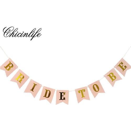 Chicinlife bride to be happy Wedding Signs Banner Bachelorette Party Photo Booth Props Garland Bridal Shower wedding decoration