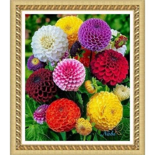 Flowers Round diamond mosaic painting diamond embroidery cross stitch - 5d diy beaded picture icons sale 202HH