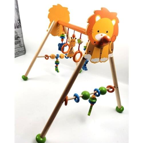 Baby Wooden Rattle Teethers Toys Play Gym Mobile Newborn Sensory Structure Ring-pull Toy Nursing Gifts Stroller Accessories