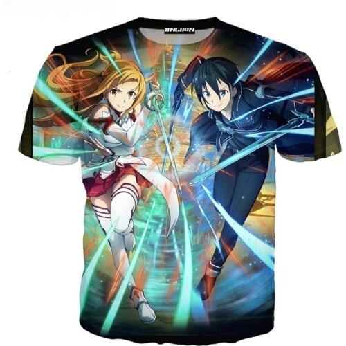 2XS-5XL 3D Printing Anime Sword Art Online T-Shirt Fashion Cosplay Campus Swimsuit T-Shirt Cartoon Beauty Christmas T-Shirt