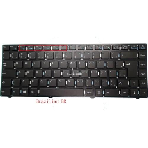 Laptop Keyboard For Shuttle E14 MP-11J78PA-F5161 82R-14A040-4215 11J7F5161PAL-A Brazilian BR Without Frame Black New