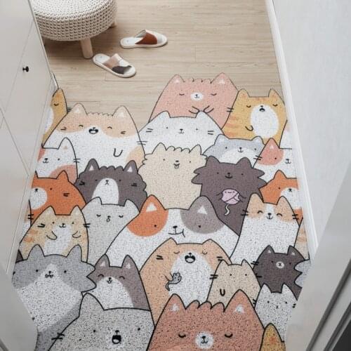 Cat Front Door Mat Outdoor Mud Absorbent Welcome Mat Entrance Door Mat Rug Outside Patio/Inside Entry Way Carpet Anti-Slip