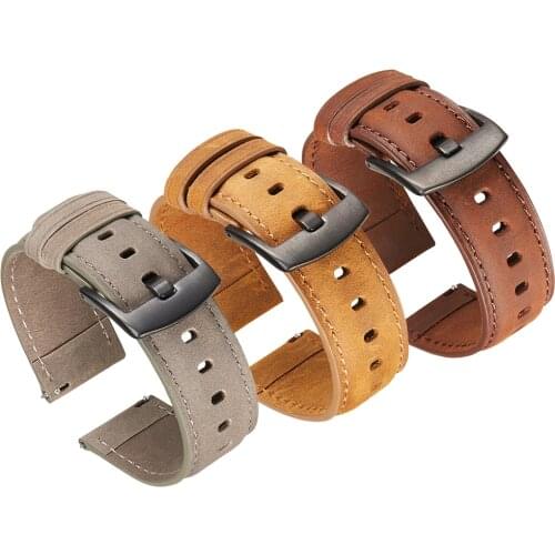 Crazy Horse Leather Strap For Huami Amazfit GTR 2 2e Band Watchband For Amazfit GTS 2 mini/Bip lite/S/U Bracelet Accerssories