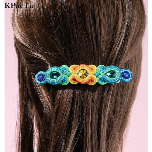 KPacTa 2021 New Soutache Handmade crystal Acrylic Hair Claw Clips Makeup Hair Styling Barrettes for Women Hair Accessories