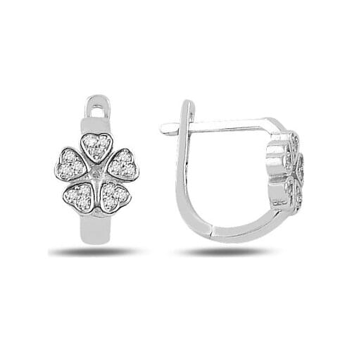 KUTAYDAN Zircon Gemstone Clover J Children 'S Tag 925 Sterling Silver
