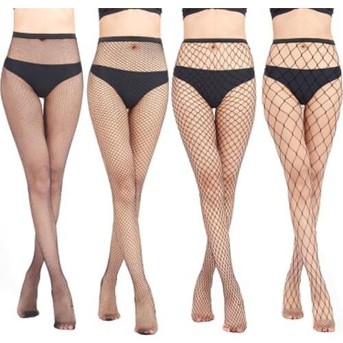 Summer Sexy Mesh Stocking Transparent Slim Fishnet Pantyhose Party Club Net Holes Black Tights Stocking Small/Middle/Big Mesh